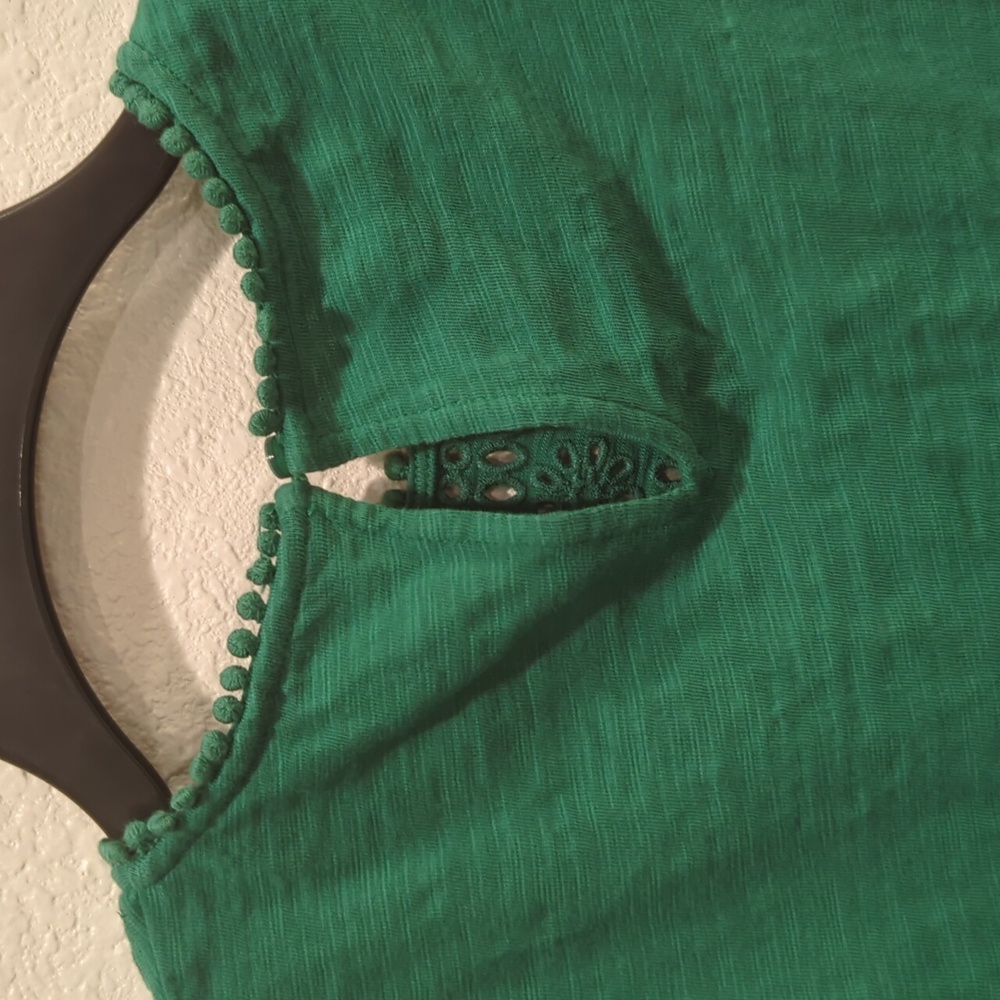 Boden Women's Emerald Green Cotton Cutwork T Shirt Dress - Picture 6 of 8